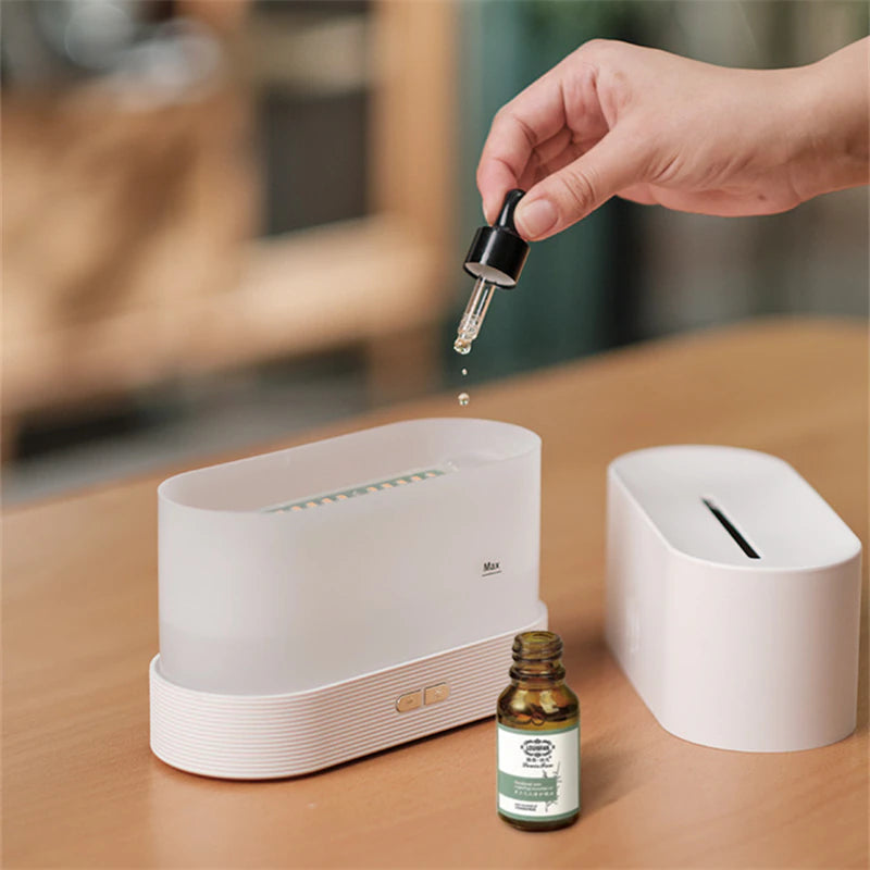 Professional title: "2023 New Flame Air Humidifier USB Aroma Diffuser with Essential Oil Diffusers for Home, Living Room, and Office"
